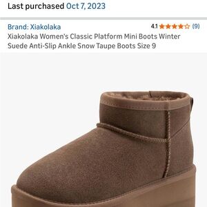 Amazon Women's Brown Suede Platform Ankle Boots